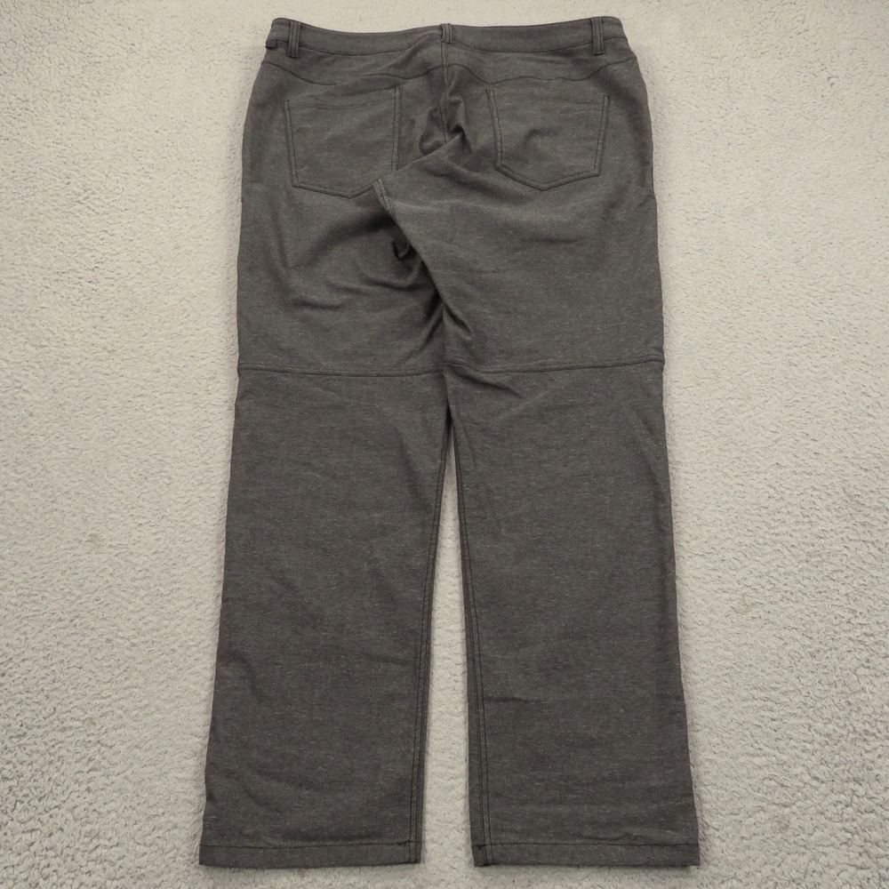 Lululemon ABC Pants Men 38x32 Tech Canvas Classic Heathered Black Chinos LM5A91S